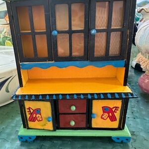 Eye Candy Colorful Dollhouse Cabinet with Bird Design